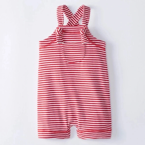 Hanna Andersson Toddler Romper Bright Basics Shortalls Organic Cotton striped - Picture 1 of 6